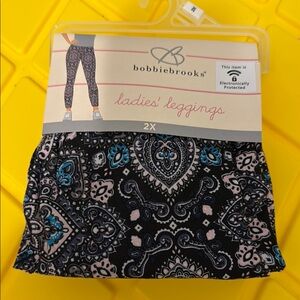 Bobbie Brooks Black and Blue Bandana Print Leggings